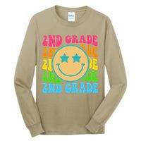 2nd Grade Teachers Back To School Retro Face Happy First Day Tall Long Sleeve T-Shirt