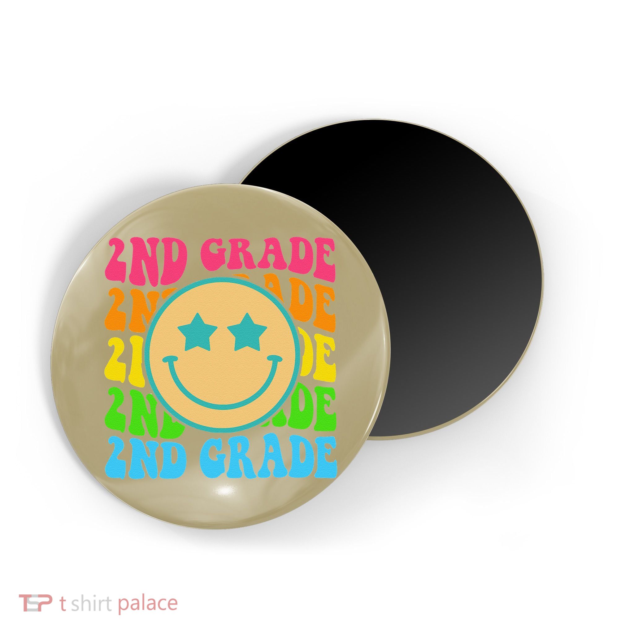 2nd Grade Teachers Back To School Retro Face Happy First Day Magnet