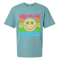 2nd Grade Teachers Back To School Retro Face Happy First Day Sueded Cloud Jersey T-Shirt