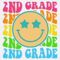 2nd Grade Teachers Back To School Retro Face Happy First Day Garment-Dyed Sweatshirt