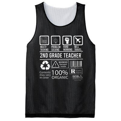 2nd Grade Teacher MultiTasking Certified Job Back To School Gift Mesh Reversible Basketball Jersey Tank