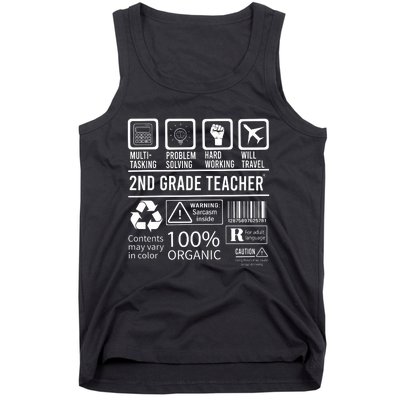 2nd Grade Teacher MultiTasking Certified Job Back To School Gift Tank Top