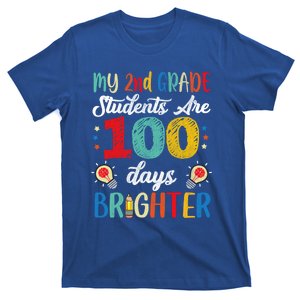 2nd Grade Teacher 100 Days Brighter 100th Day Of School Gift T-Shirt