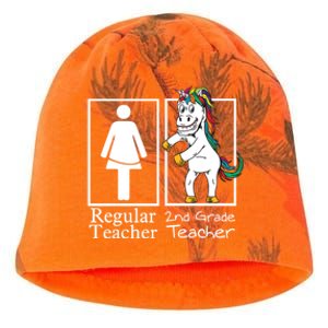 2Nd Grade Teacher Regular Unicorn Second Team Funny Gift Kati - Camo Knit Beanie