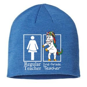 2Nd Grade Teacher Regular Unicorn Second Team Funny Gift Sustainable Beanie