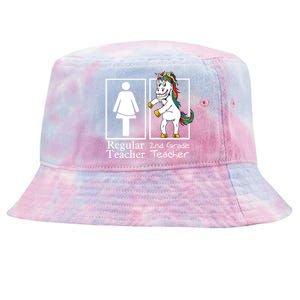 2Nd Grade Teacher Regular Unicorn Second Team Funny Gift Tie-Dyed Bucket Hat