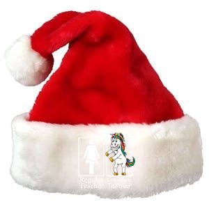 2Nd Grade Teacher Regular Unicorn Second Team Funny Gift Premium Christmas Santa Hat