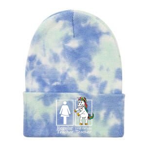 2Nd Grade Teacher Regular Unicorn Second Team Funny Gift Tie Dye 12in Knit Beanie