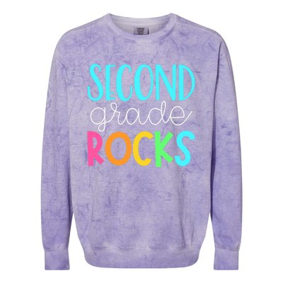 2nd grade teacher, second grade rocks Colorblast Crewneck Sweatshirt