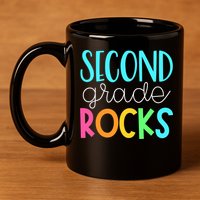2nd grade teacher, second grade rocks 11oz C Handle Ceramic Mug