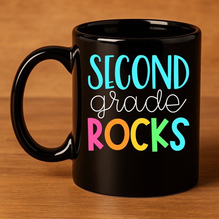 2nd grade teacher, second grade rocks 11oz C Handle Ceramic Mug