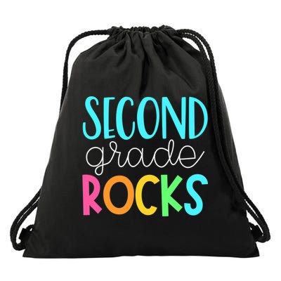 2nd grade teacher, second grade rocks Drawstring Bag