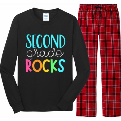 2nd grade teacher, second grade rocks Long Sleeve Pajama Set