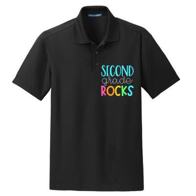 2nd grade teacher, second grade rocks Dry Zone Grid Polo