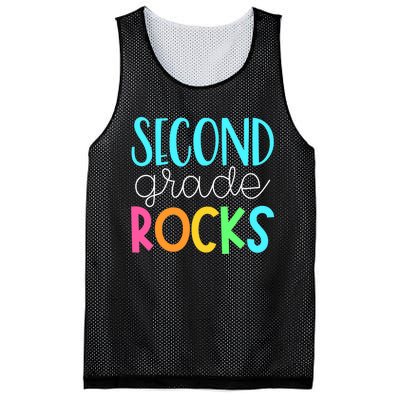 2nd grade teacher, second grade rocks Mesh Reversible Basketball Jersey Tank