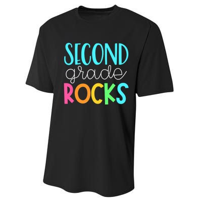 2nd grade teacher, second grade rocks Performance Sprint T-Shirt