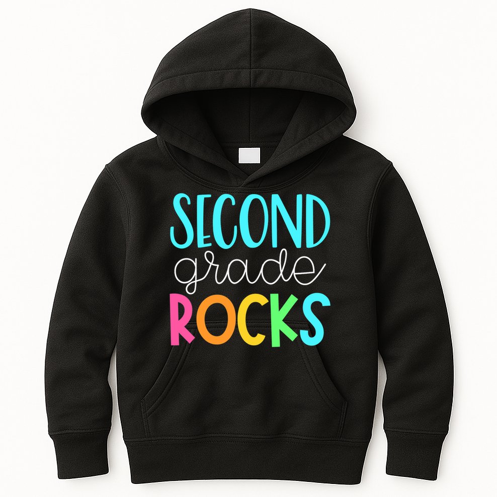 2nd grade teacher, second grade rocks Kids Hoodie