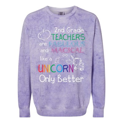 2nd Grade Teachers Fabulous Magical Unicorn School Colorblast Crewneck Sweatshirt