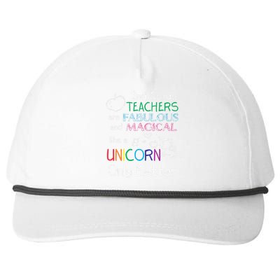 2nd Grade Teachers Fabulous Magical Unicorn School Snapback Five-Panel Rope Hat