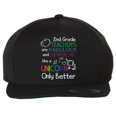 2nd Grade Teachers Fabulous Magical Unicorn School Wool Snapback Cap