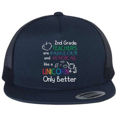 2nd Grade Teachers Fabulous Magical Unicorn School Flat Bill Trucker Hat