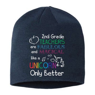 2nd Grade Teachers Fabulous Magical Unicorn School Sustainable Beanie