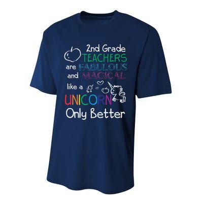 2nd Grade Teachers Fabulous Magical Unicorn School Performance Sprint T-Shirt