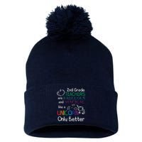 2nd Grade Teachers Fabulous Magical Unicorn School Pom Pom 12in Knit Beanie