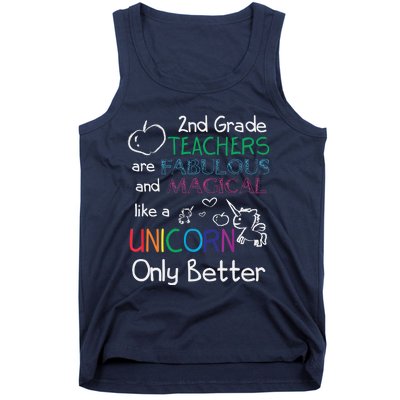 2nd Grade Teachers Fabulous Magical Unicorn School Tank Top