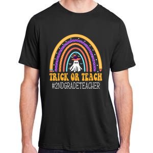 2nd Grade Teacher Rainbow Trick or teach Funny Halloween Adult ChromaSoft Performance T-Shirt