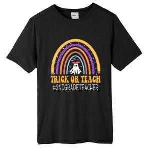 2nd Grade Teacher Rainbow Trick or teach Funny Halloween Tall Fusion ChromaSoft Performance T-Shirt