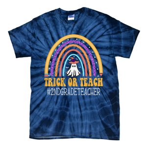 2nd Grade Teacher Rainbow Trick or teach Funny Halloween Tie-Dye T-Shirt