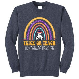 2nd Grade Teacher Rainbow Trick or teach Funny Halloween Sweatshirt