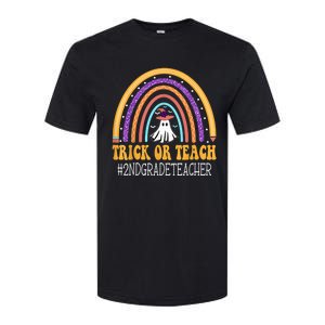 2nd Grade Teacher Rainbow Trick or teach Funny Halloween Softstyle CVC T-Shirt