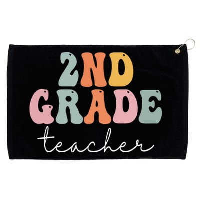 2nd Grade Teacher Retro Groovy Vintage First Day Of School Grommeted Golf Towel