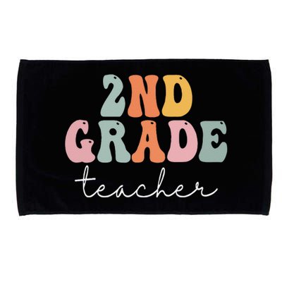 2nd Grade Teacher Retro Groovy Vintage First Day Of School Microfiber Hand Towel