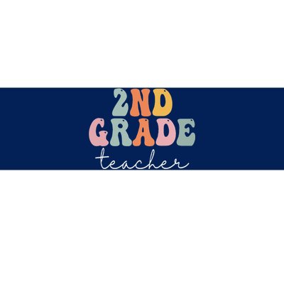 2nd Grade Teacher Retro Groovy Vintage First Day Of School Bumper Sticker