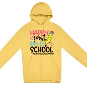 2Nd Grade Teacher Squad Happy First Day Of School Cool Gift Premium Pullover Hoodie