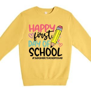 2Nd Grade Teacher Squad Happy First Day Of School Cool Gift Premium Crewneck Sweatshirt