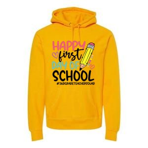 2Nd Grade Teacher Squad Happy First Day Of School Cool Gift Premium Hoodie