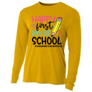 2Nd Grade Teacher Squad Happy First Day Of School Cool Gift Cooling Performance Long Sleeve Crew