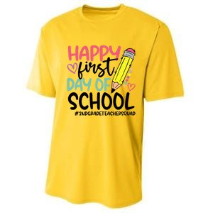 2Nd Grade Teacher Squad Happy First Day Of School Cool Gift Performance Sprint T-Shirt