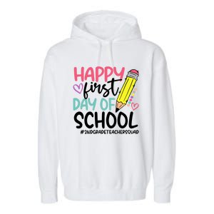 2Nd Grade Teacher Squad Happy First Day Of School Cool Gift Garment-Dyed Fleece Hoodie