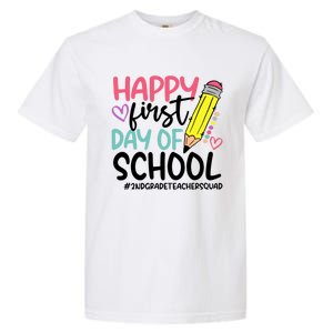 2Nd Grade Teacher Squad Happy First Day Of School Cool Gift Garment-Dyed Heavyweight T-Shirt