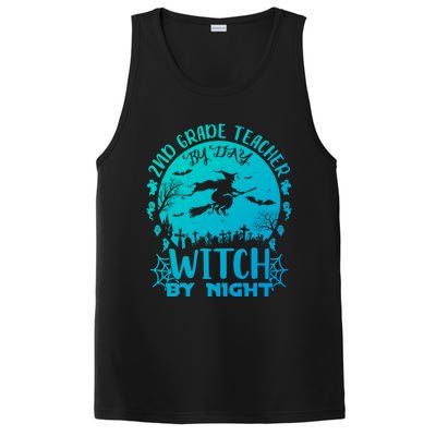 2Nd Grade Teacher By Day Witch By Night Funny Halloween Cool Gift PosiCharge Competitor Tank