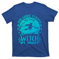 2Nd Grade Teacher By Day Witch By Night Funny Halloween Cool Gift T-Shirt