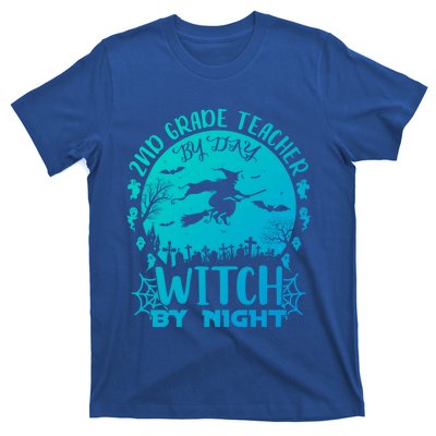 2Nd Grade Teacher By Day Witch By Night Funny Halloween Cool Gift T-Shirt