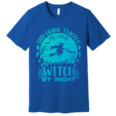 2Nd Grade Teacher By Day Witch By Night Funny Halloween Cool Gift Premium T-Shirt