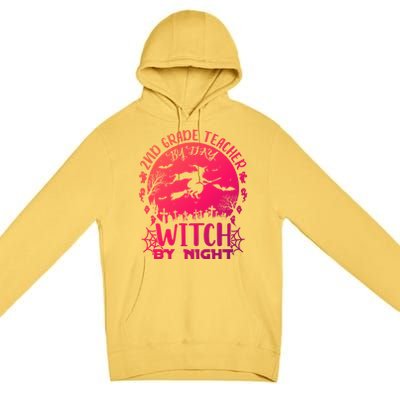 2Nd Grade Teacher By Day Witch By Night Funny Halloween Cool Gift Premium Pullover Hoodie