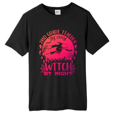 2Nd Grade Teacher By Day Witch By Night Funny Halloween Cool Gift Tall Fusion ChromaSoft Performance T-Shirt